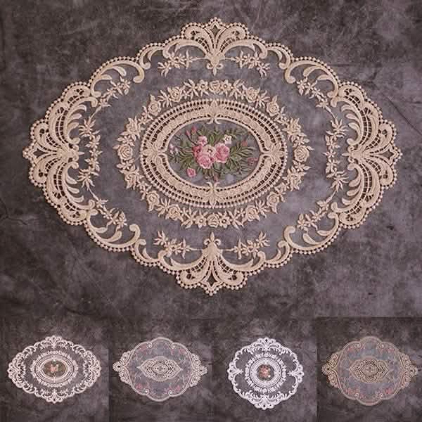 5-Pack: 3 Styles Vintage Lace Embroidery Placemat