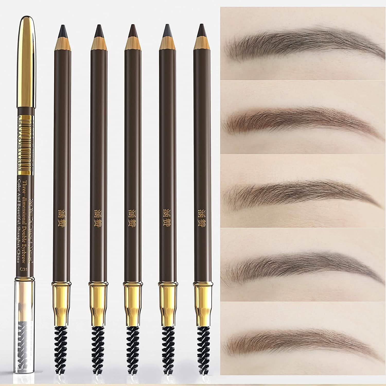 5-Pack: Eyebrow Pencil Longlasting Waterproof Durable Liner