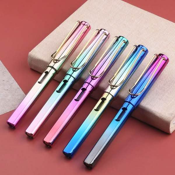 5-Pack: Fashion Color Student Office Fountain Pen School Stationery Supplies Ink Pens