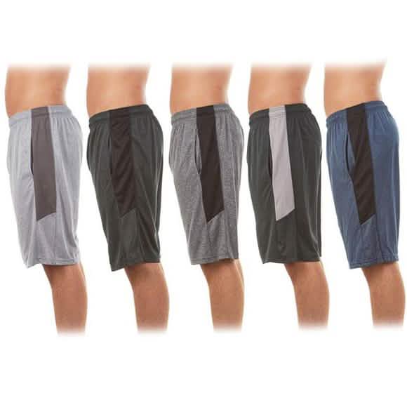 5-Pack: Men's Athletic Dry Fit Performance Shorts