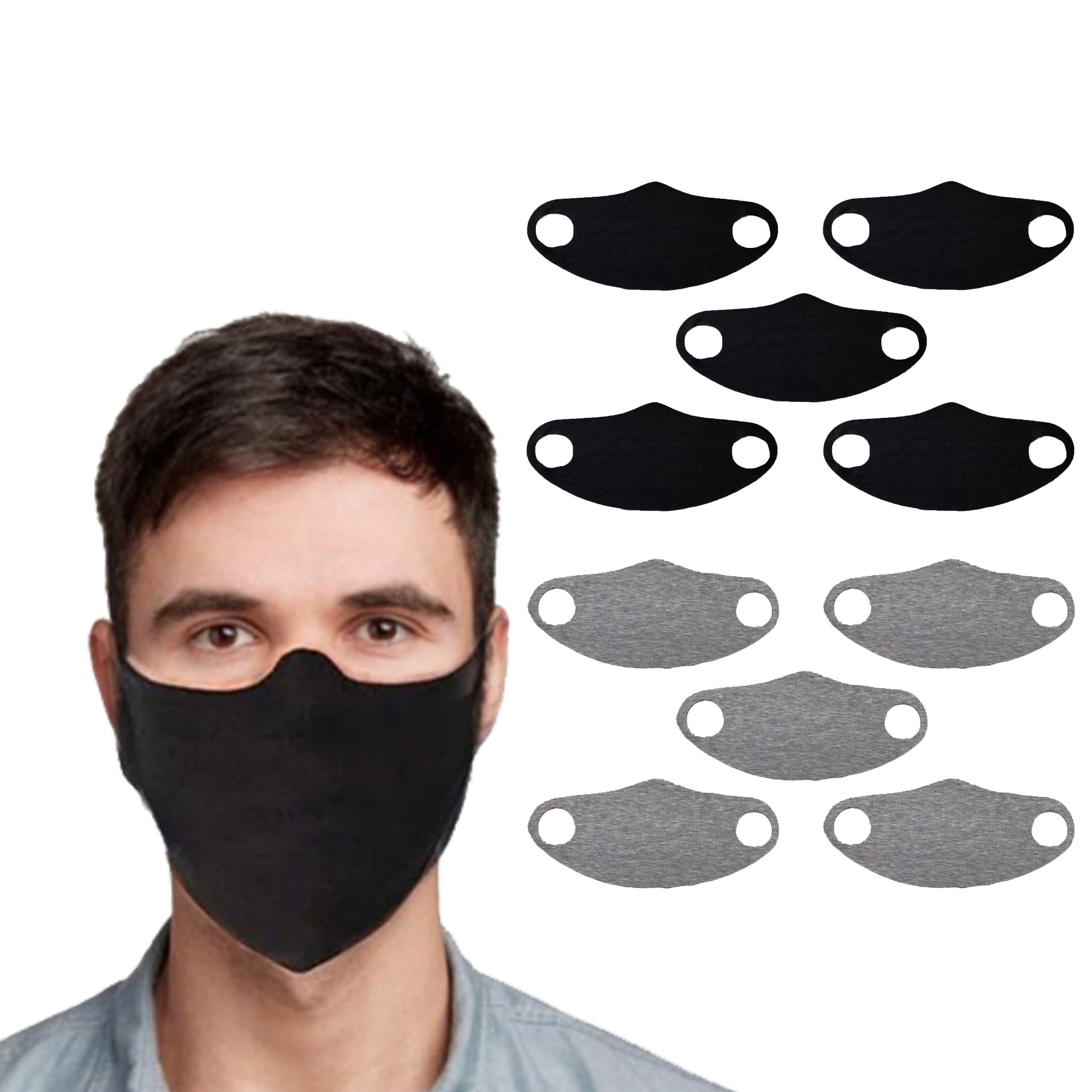 5-Pack: Men's & Women's Washable Reusable Stretch Fabric Seamless Face Mask