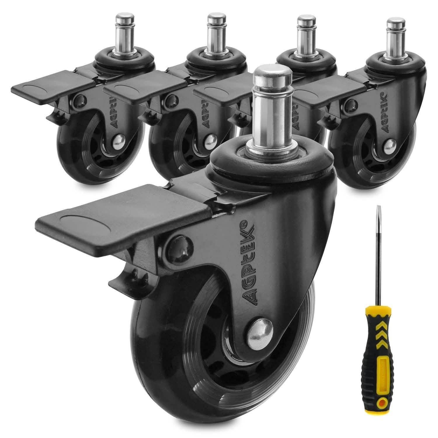 5-Pack: Replacement Office Chair Casters