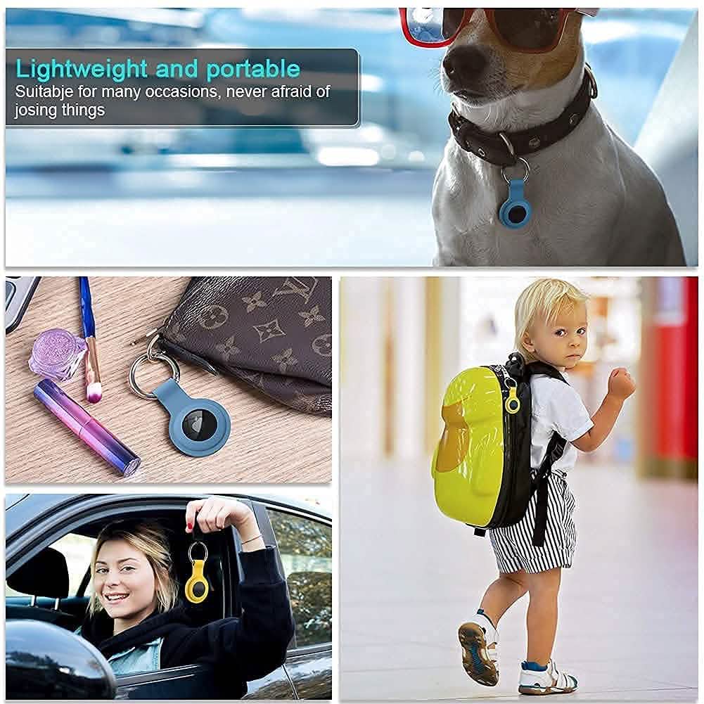5-Pack: Silicone Airtag Holder with Anti-Lost Keychain