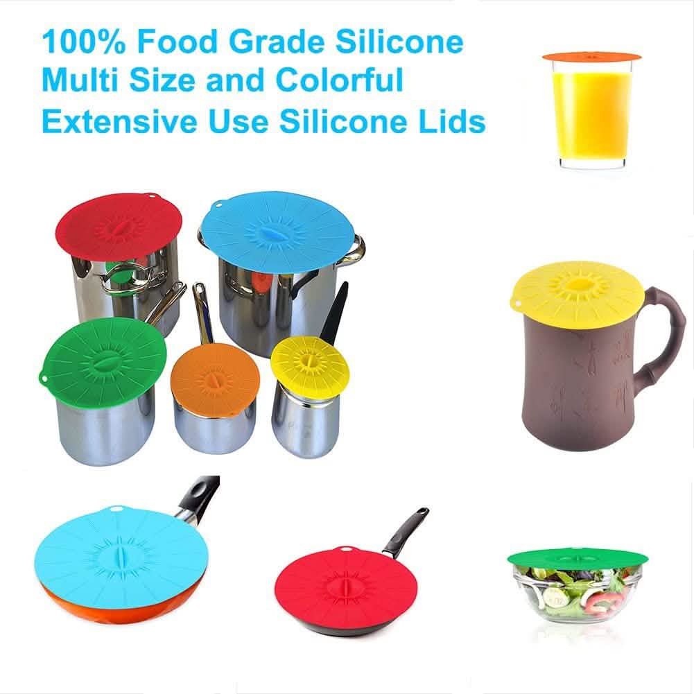 5-Pack: Silicone Food Lids Set
