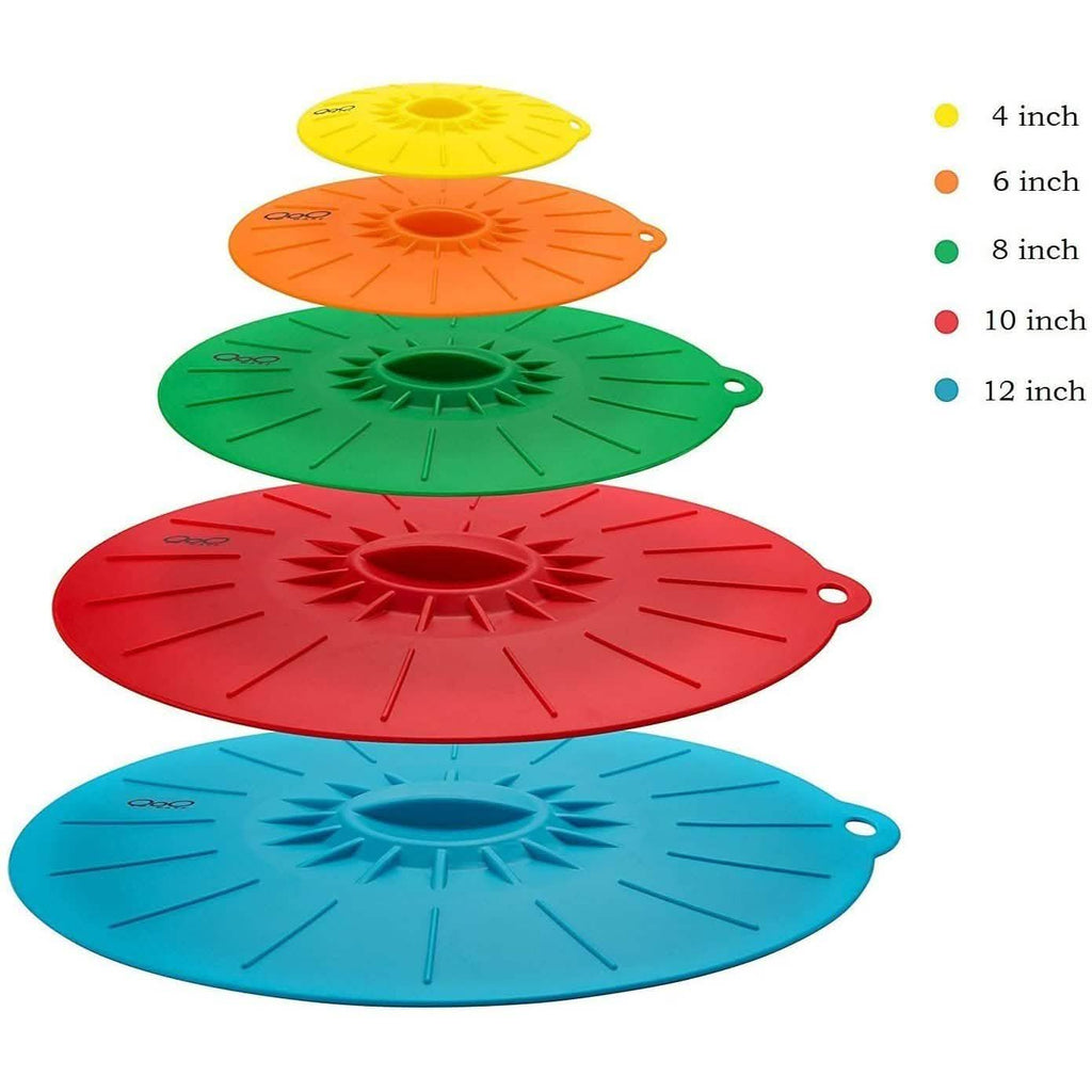 5-Pack: Silicone Food Lids Set