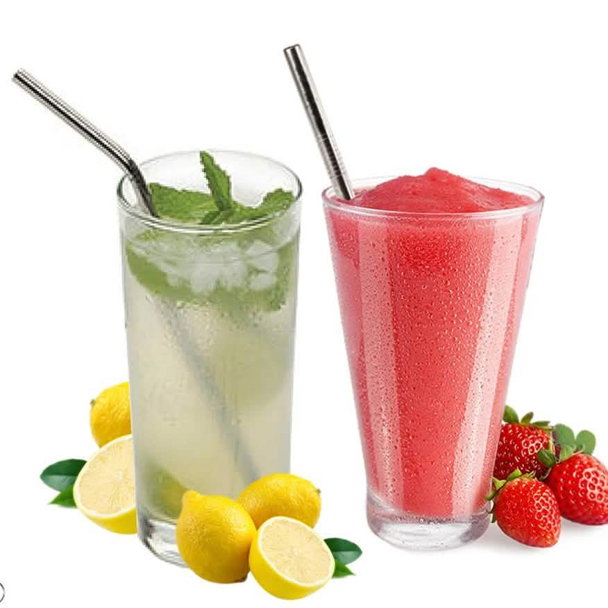 5-Pack: Stainless Steel Bend Or Straight Drinking Straws