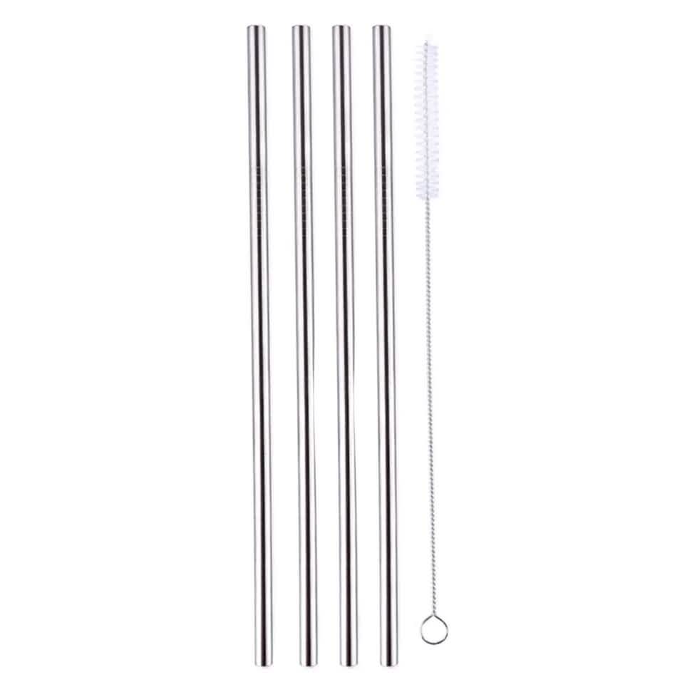 5-Pack: Stainless Steel Bend Or Straight Drinking Straws