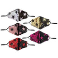 5-Pack: Star Struck Cotton Reversible Sequin Fashion Face Masks With Adjustable Ear Loops