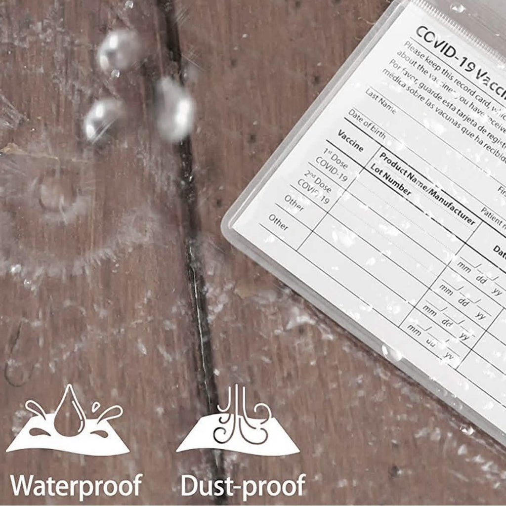 5-Pack: Waterproof Clear Sleeve CDC Vaccination Card Immunization Record Holder