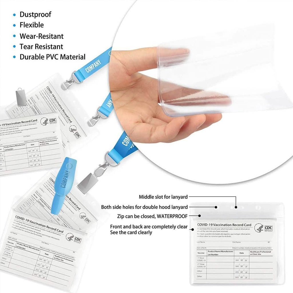 5-Pack: Waterproof Clear Sleeve CDC Vaccination Card Immunization Record Holder