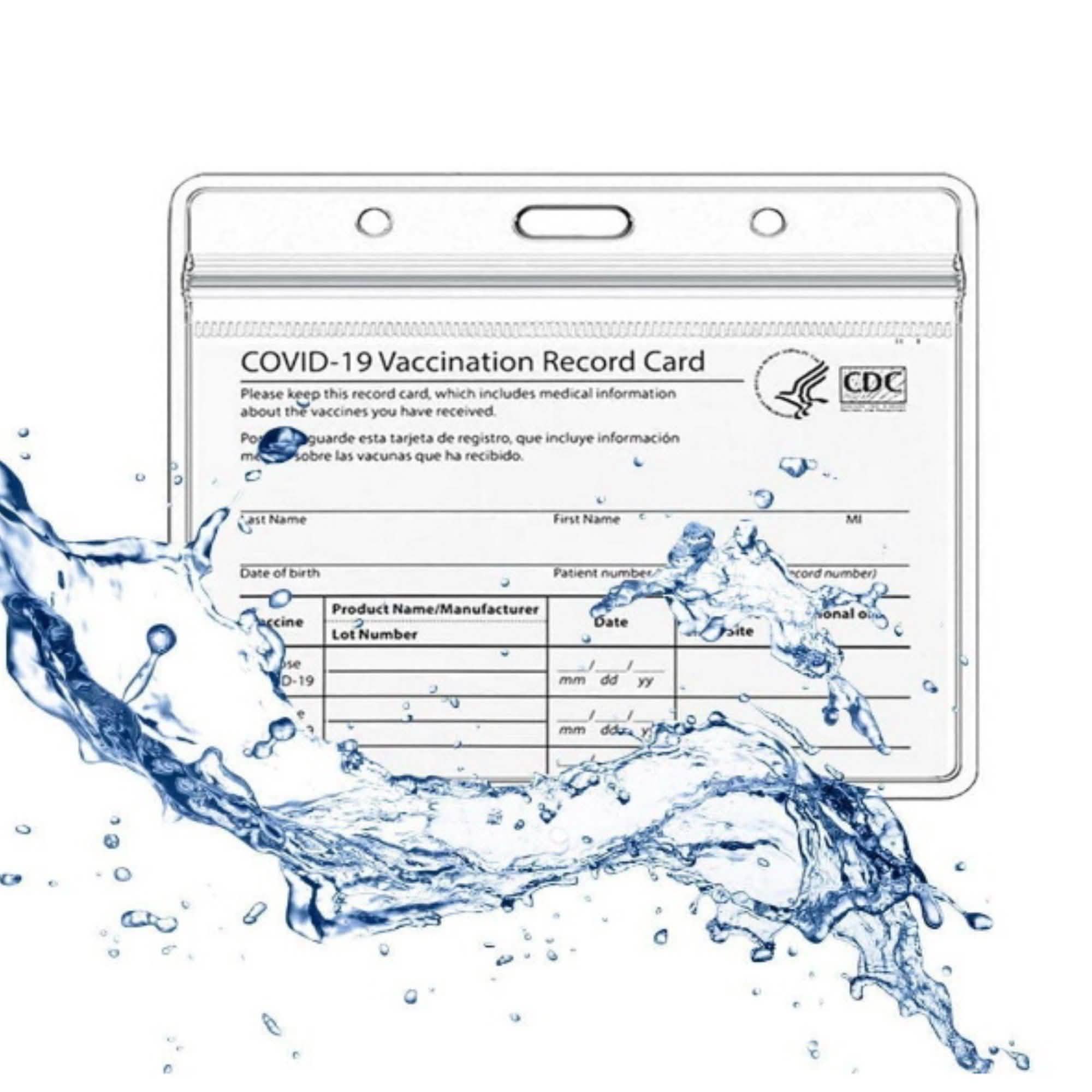 5-Pack: Waterproof Clear Sleeve CDC Vaccination Card Immunization Record Holder