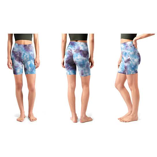 5-Pack: Women's High Waisted Tie Dye Athletic Biker Shorts