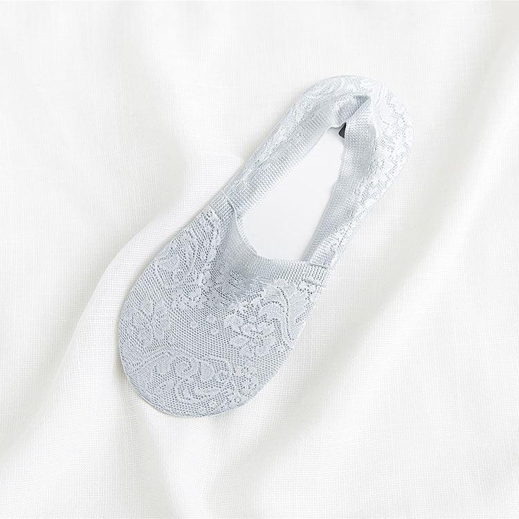 5 Pairs Fashion Women Girls Summer Socks 7 Color Style Lace Flower Short Sock Antiskid Invisible Ankle Socks For Women