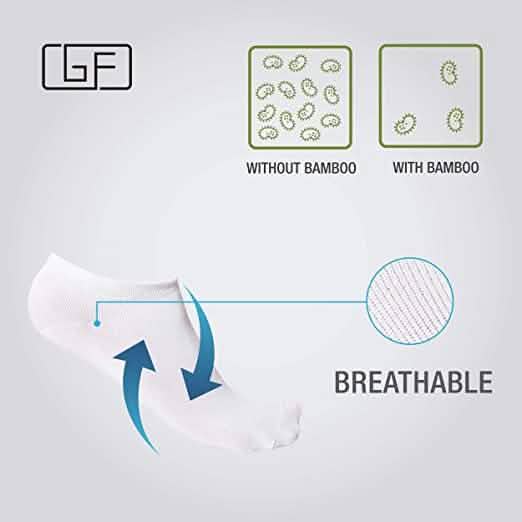 5-Pairs: No Show Bamboo Socks for Men