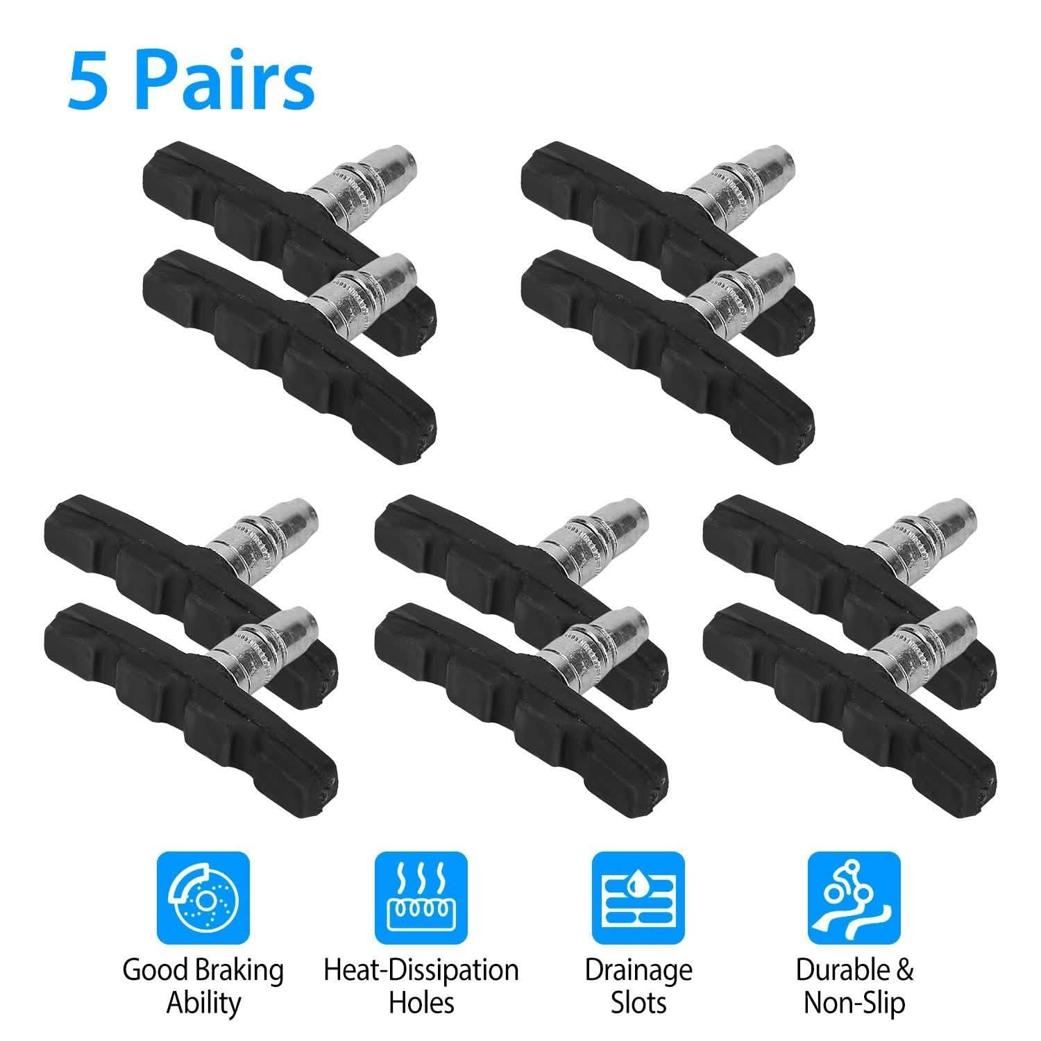 5-Pairs: V Bike Brake Pads