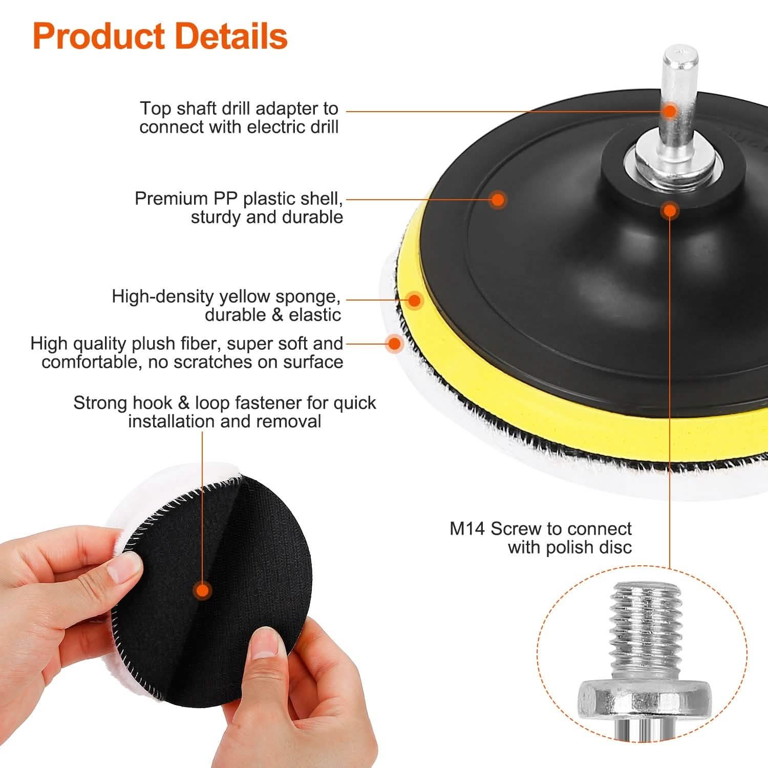 5-Piece: 6" Buffing Polishing Pads