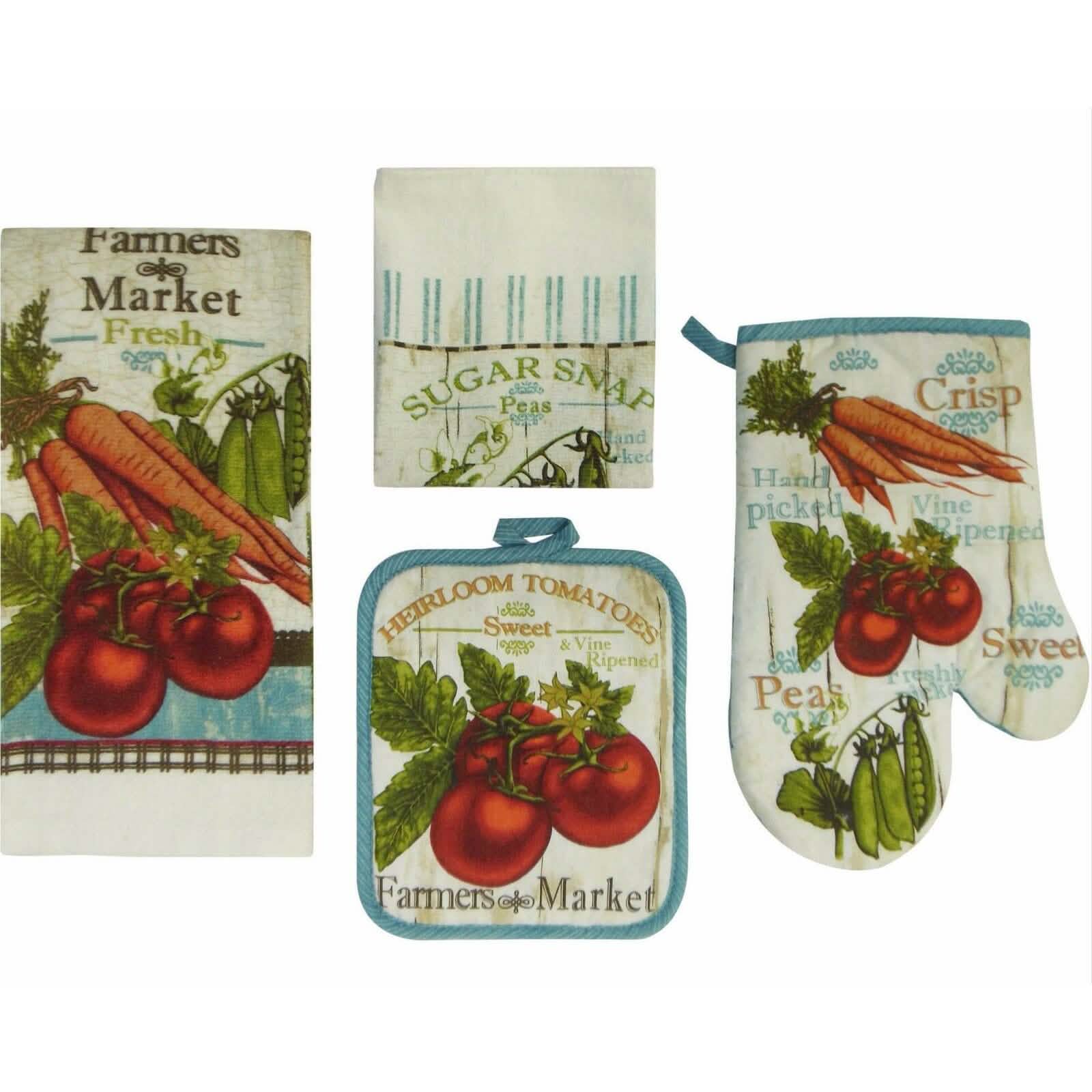 5-Piece: Assorted Kitchen Set: Towels, Potholder, Mitt