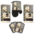 5-Piece: Assorted Kitchen Set: Towels, Potholder, Mitt