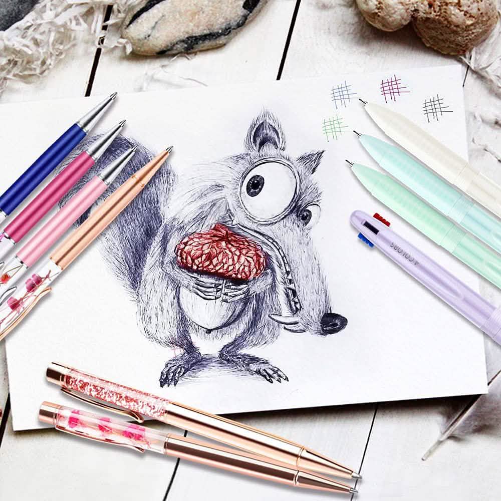 5-Piece: Bling Dynamic Liquid Ballpoint Pens