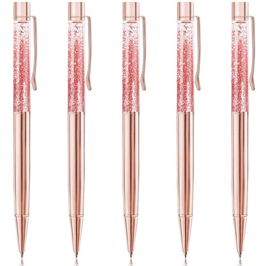 5-Piece: Bling Dynamic Liquid Ballpoint Pens