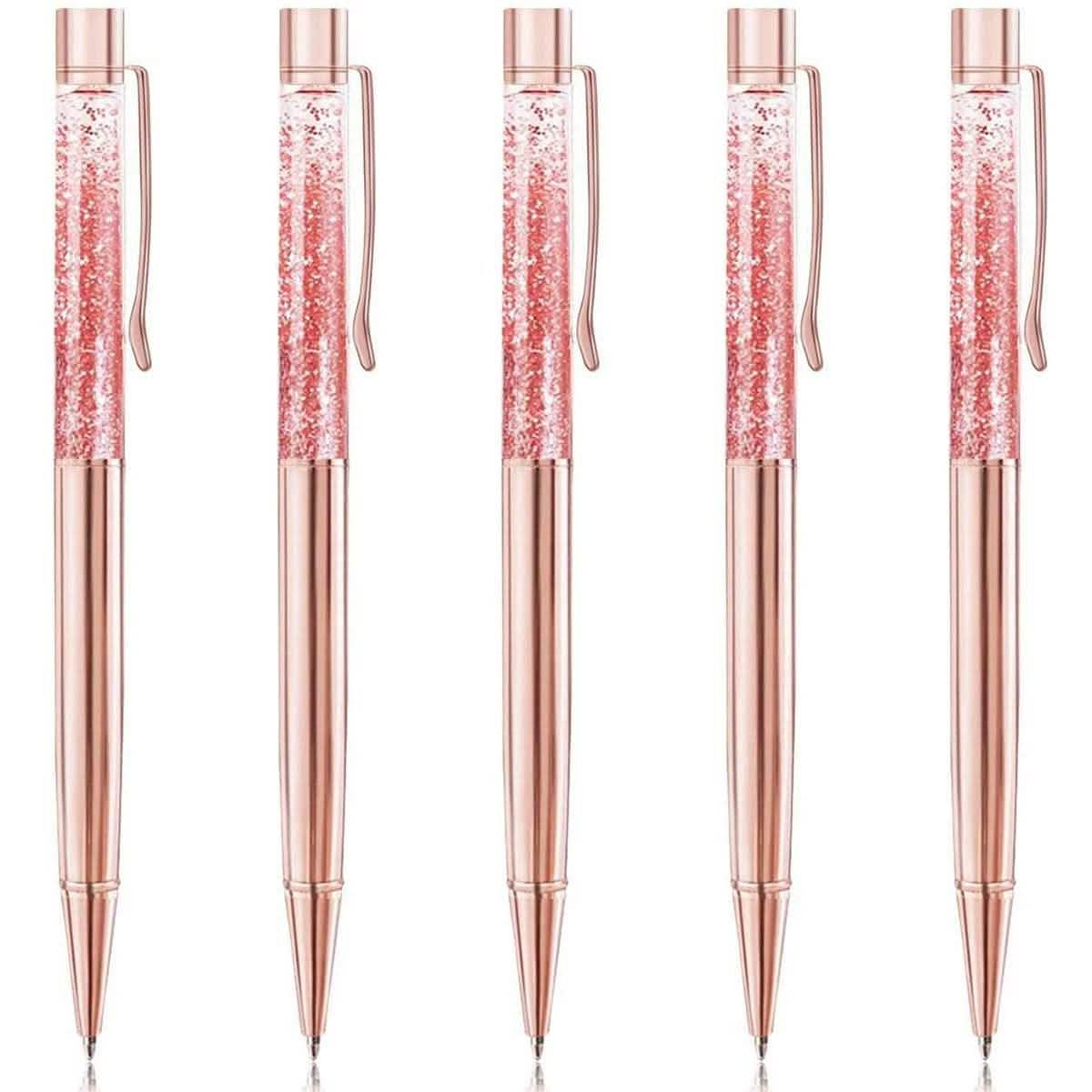 5-Piece: Bling Dynamic Liquid Ballpoint Pens