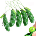 5-Piece: Edamame Keychain Squeeze Toy