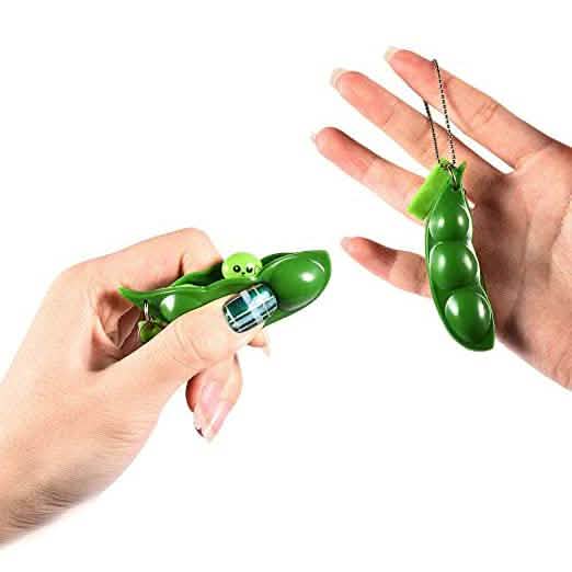 5-Piece: Edamame Keychain Squeeze Toy