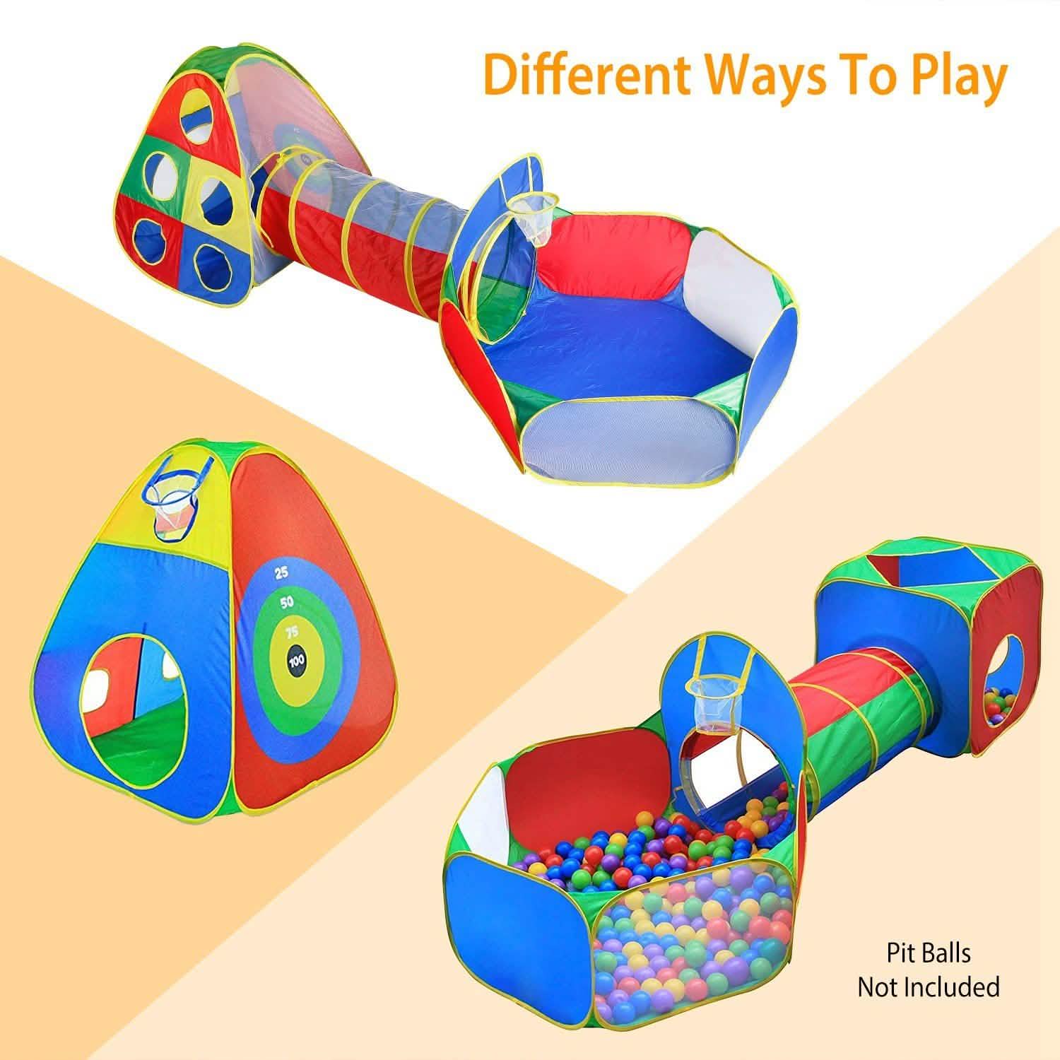 5-Piece: Pop Up Playhouse Kids Ball Pit Tents