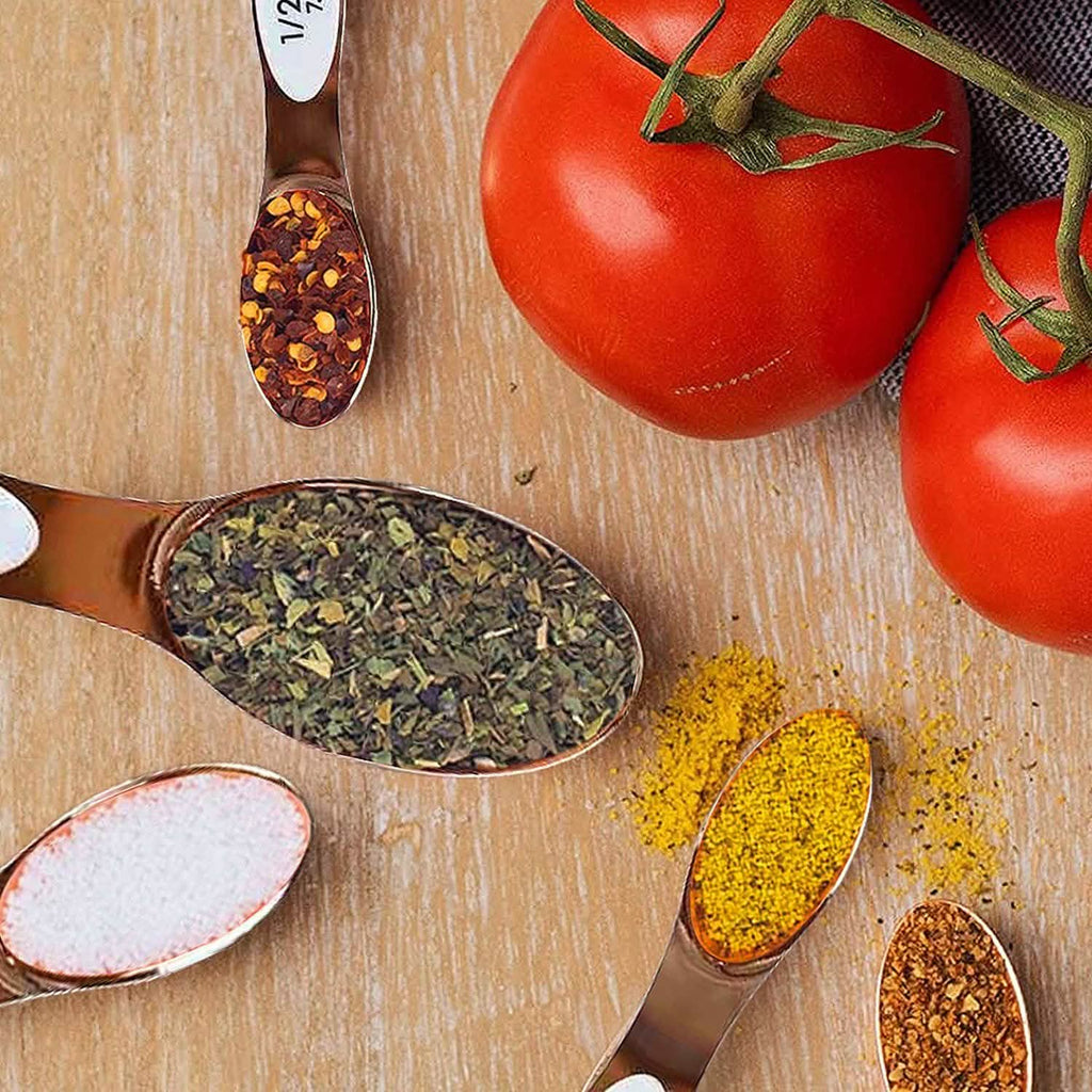 5-Piece Set: Copper Dual-Sided Stackable Magnetic Measuring Spoons