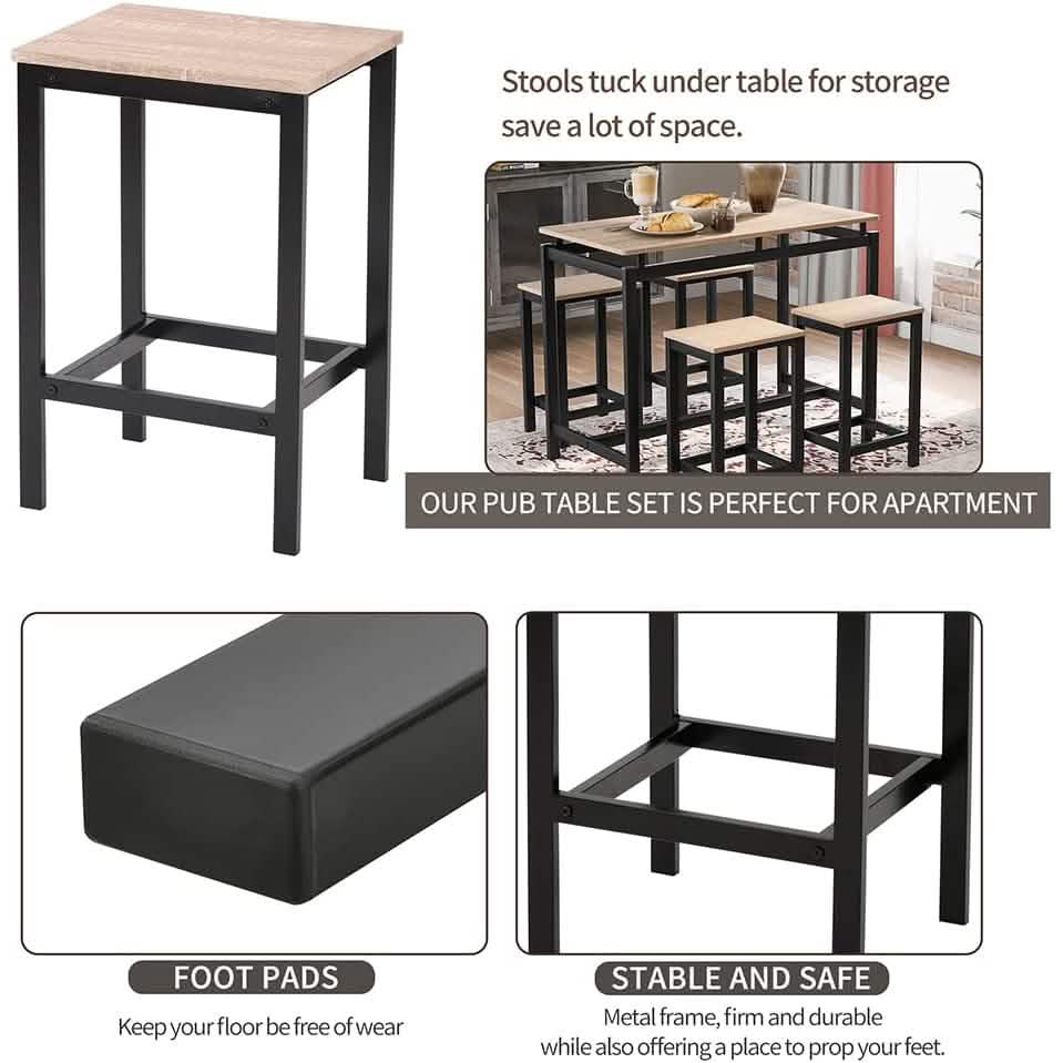 5-Piece Set: Kitchen Table and Chairs Set