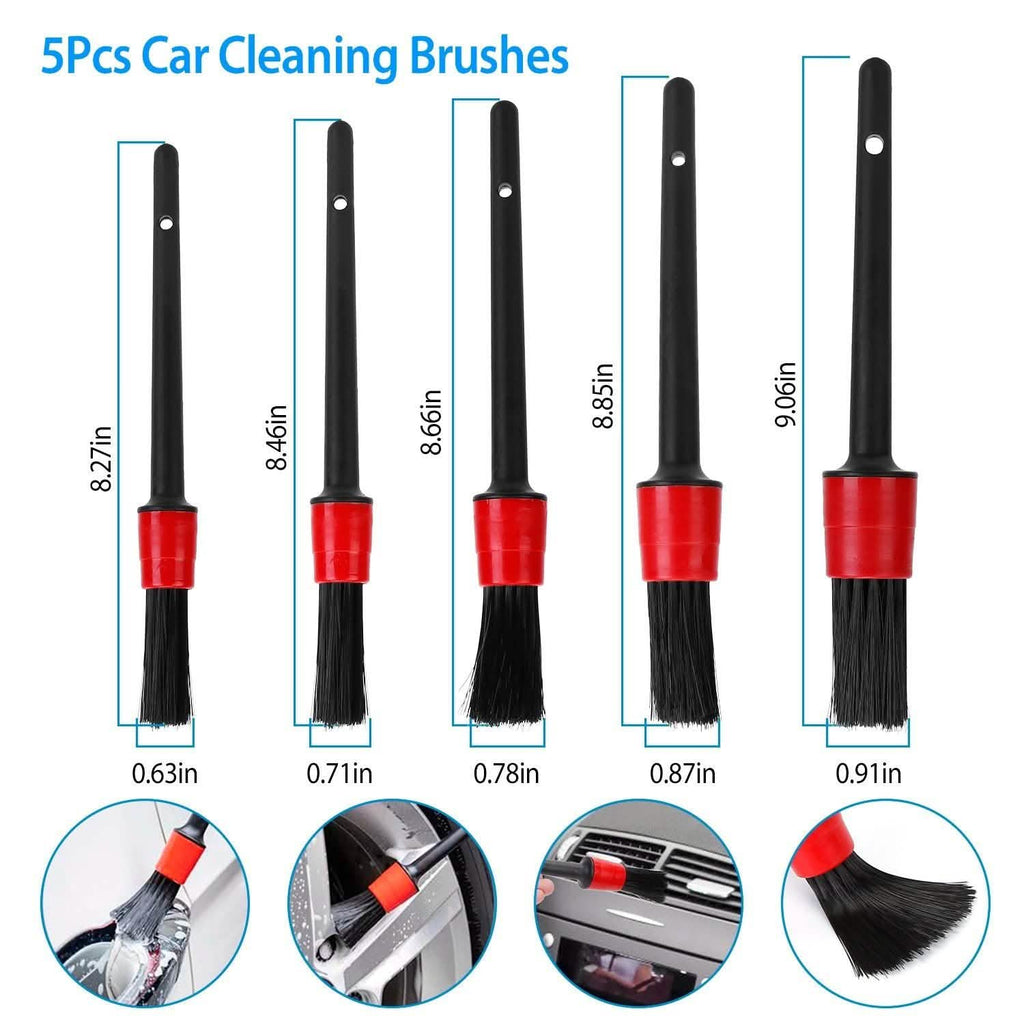 5-Pieces: Car Detailing Brush Set