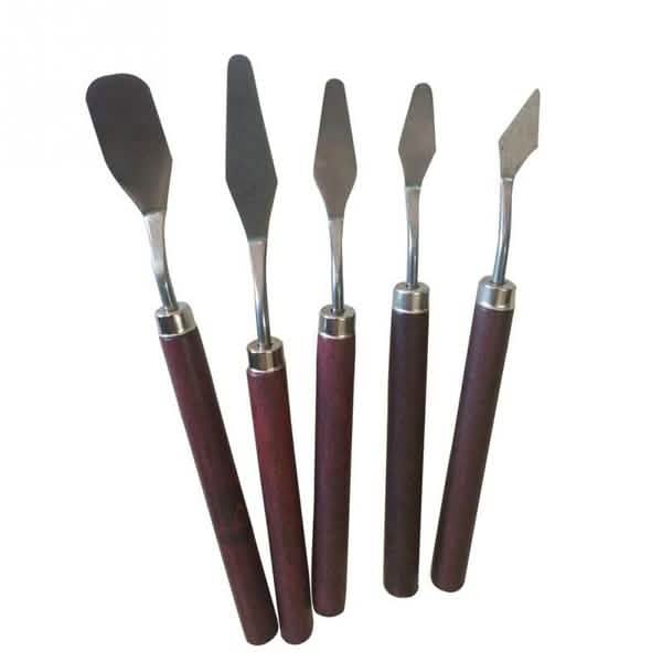 5-Pieces: Palette Steel Oil For Professional Stainless Knife Tool Painting Spatula