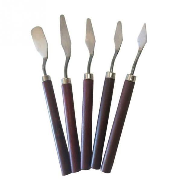 5-Pieces: Palette Steel Oil For Professional Stainless Knife Tool Painting Spatula