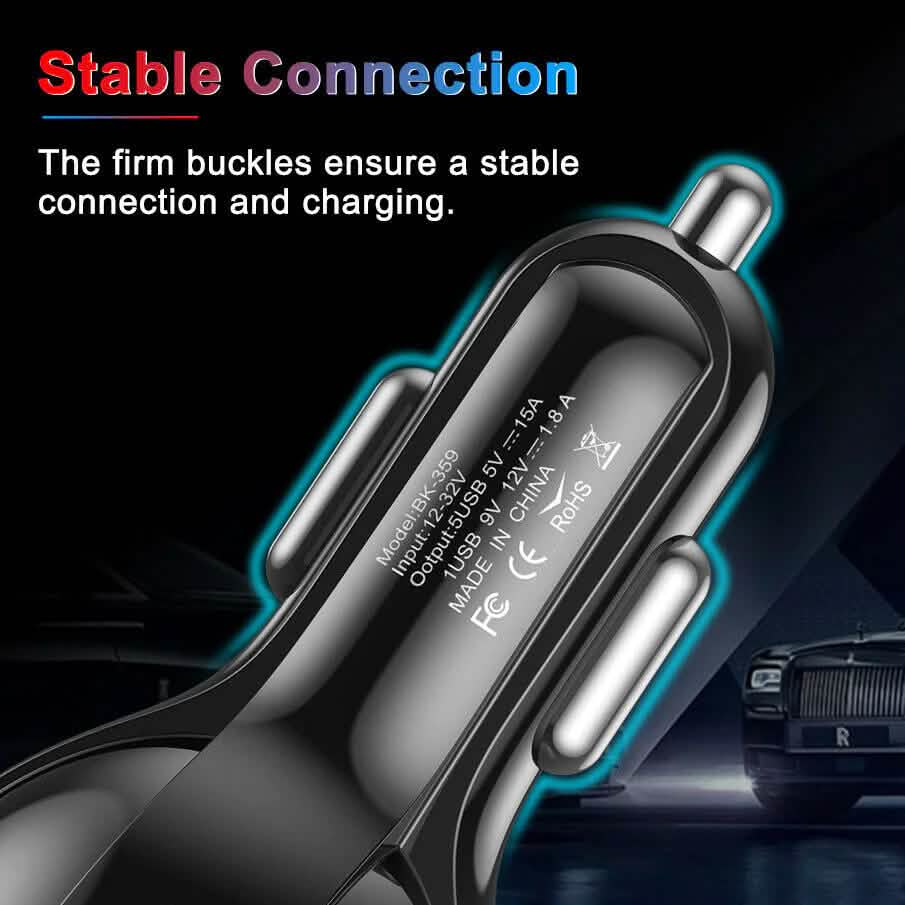 5 Port USB Fast Car Charger with LED Display