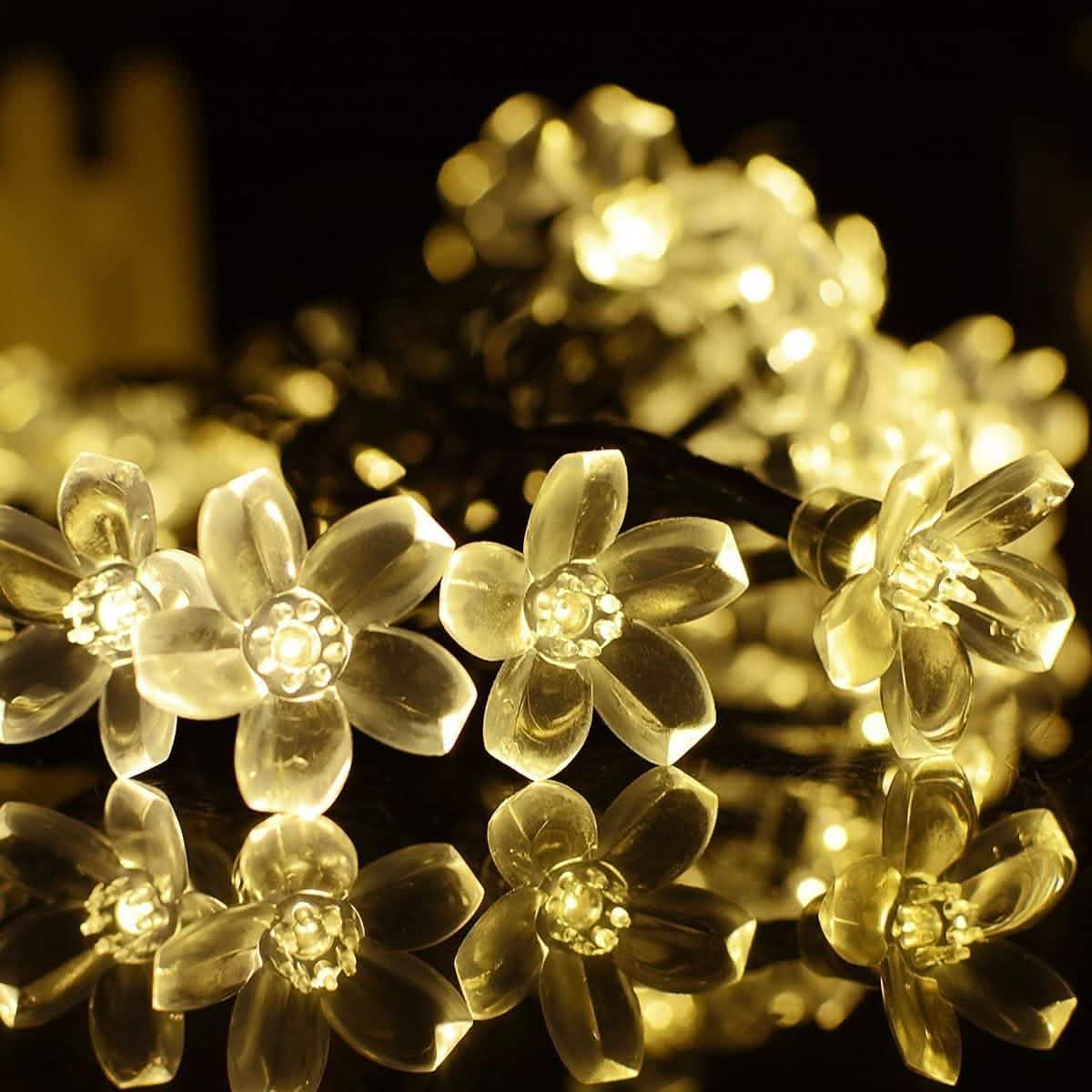 50 LED Fairy Flower Blossom Solar String Lights
