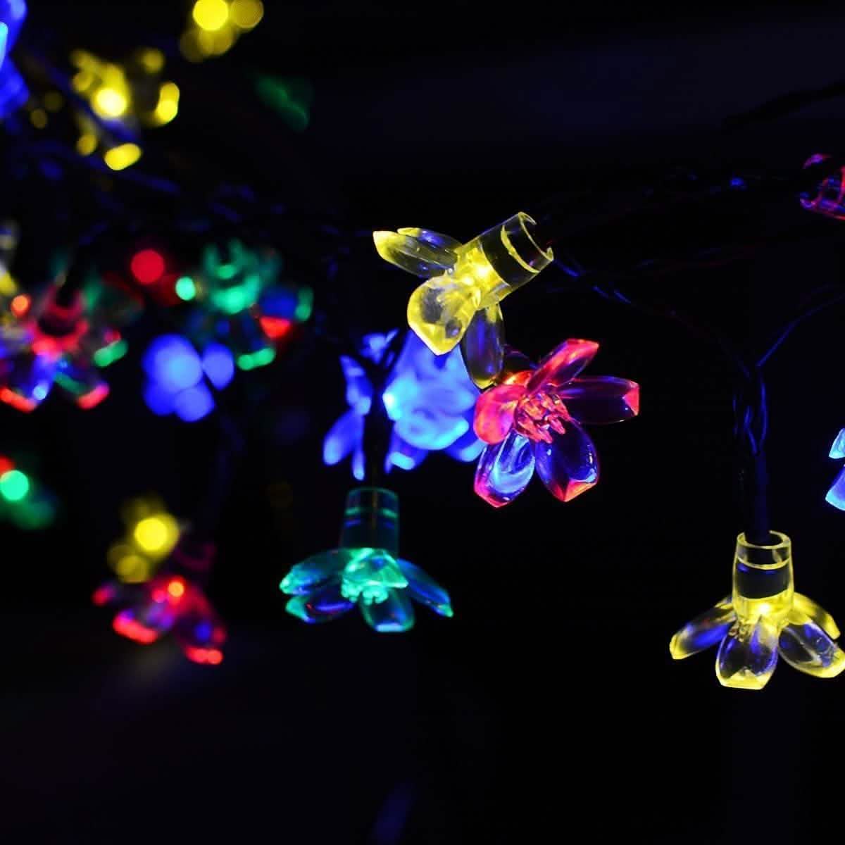 50 LED Fairy Flower Blossom Solar String Lights