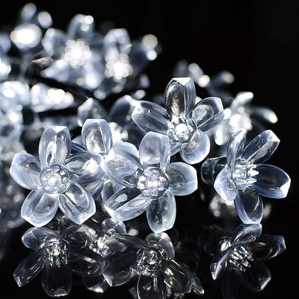50 LED Fairy Flower Blossom Solar String Lights