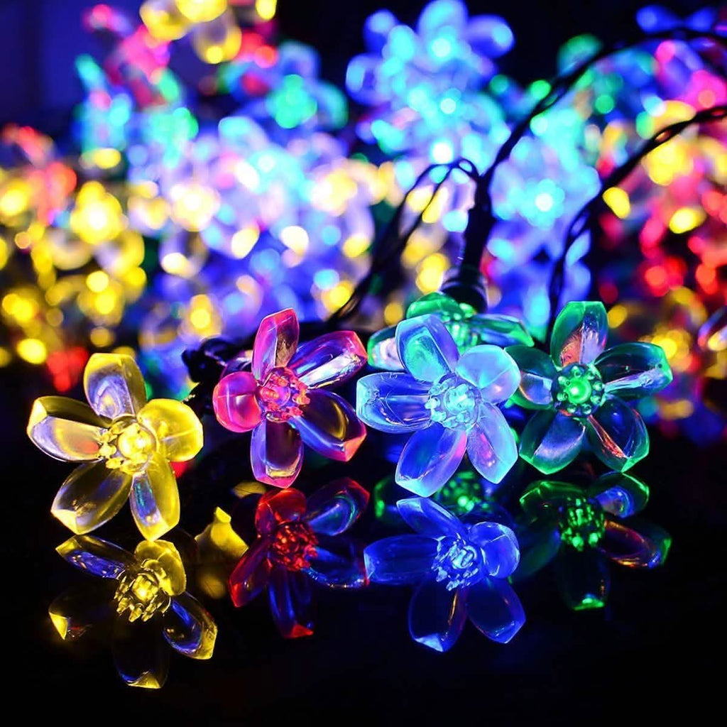 50 LED Fairy Flower Blossom Solar String Lights
