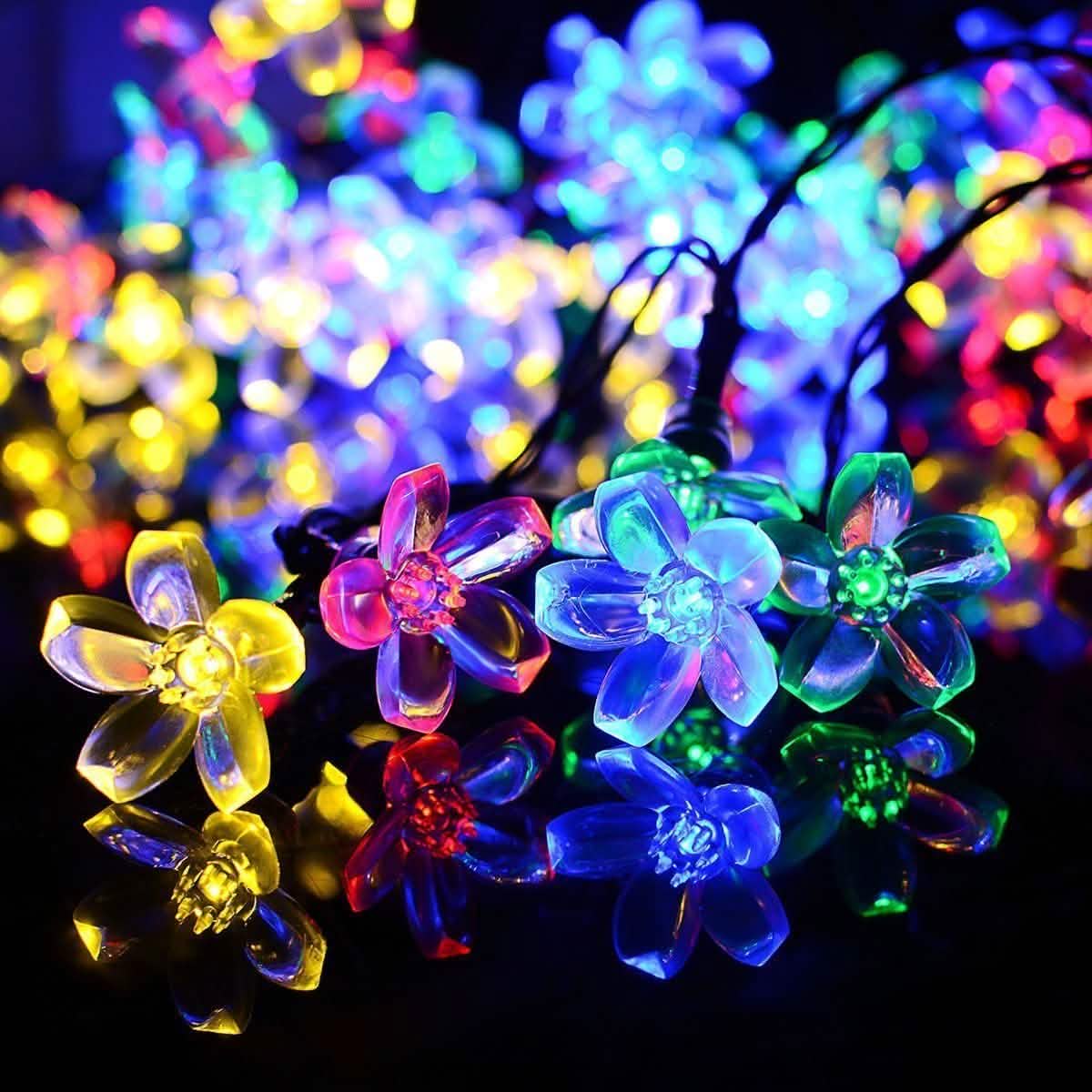 50 LED Fairy Flower Blossom Solar String Lights
