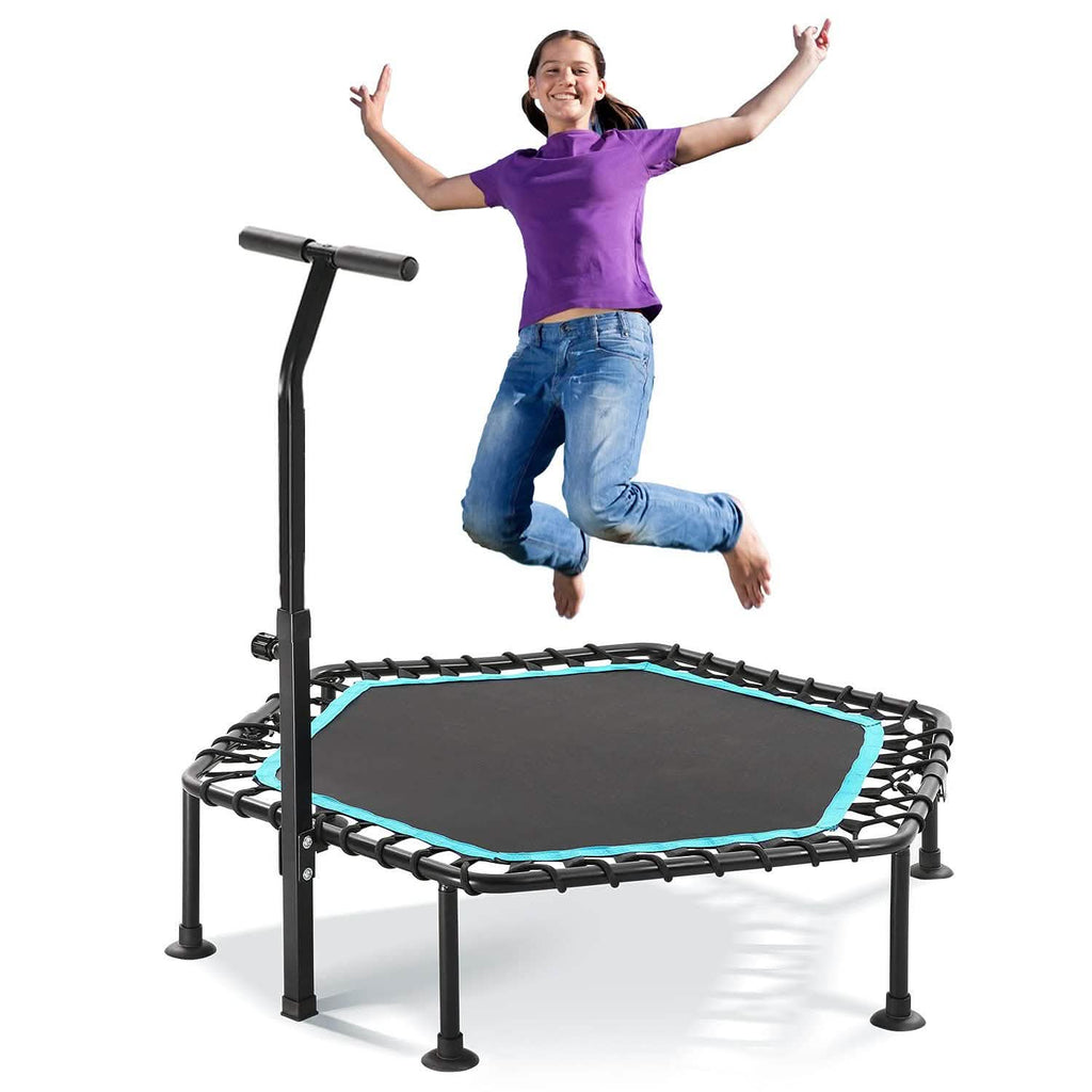 50" Mini Fitness Rebounder Spring-Less Indoor 3-Level Adjustable Foam Handle
