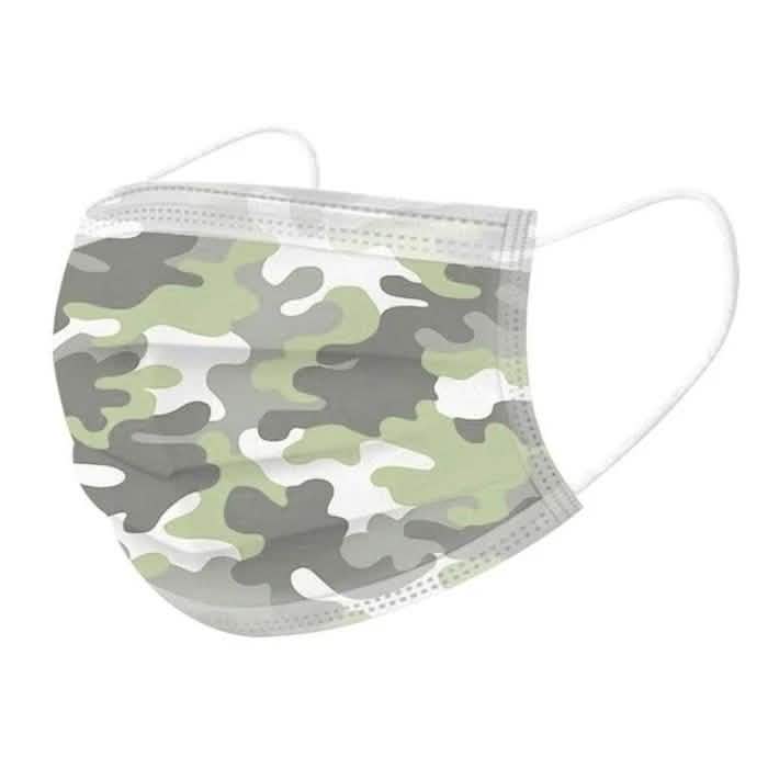 50-Pack: Camo Disposable Non-Medical 3-Ply Face Mask