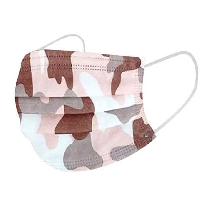 50-Pack: Camo Disposable Non-Medical 3-Ply Face Mask