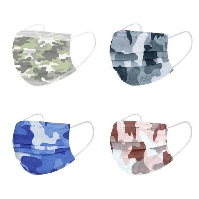 50-Pack: Camo Disposable Non-Medical 3-Ply Face Mask