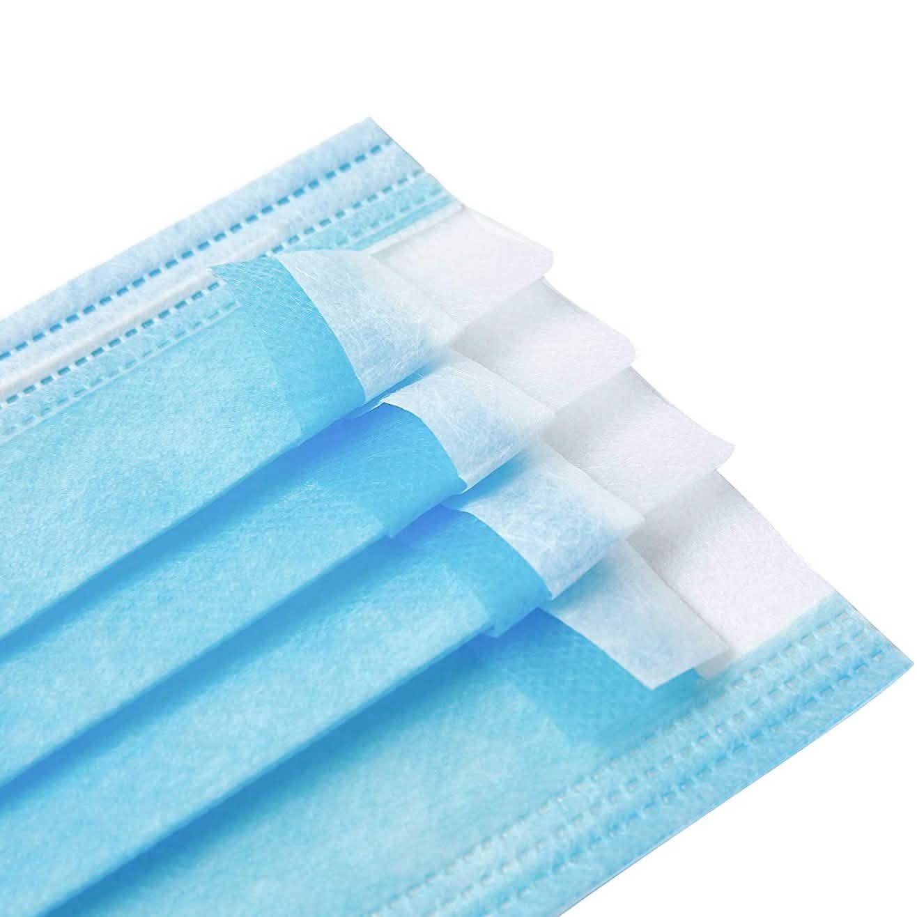 50-Pack or 100-Pack of 3 Layer Disposable Protective Face Masks