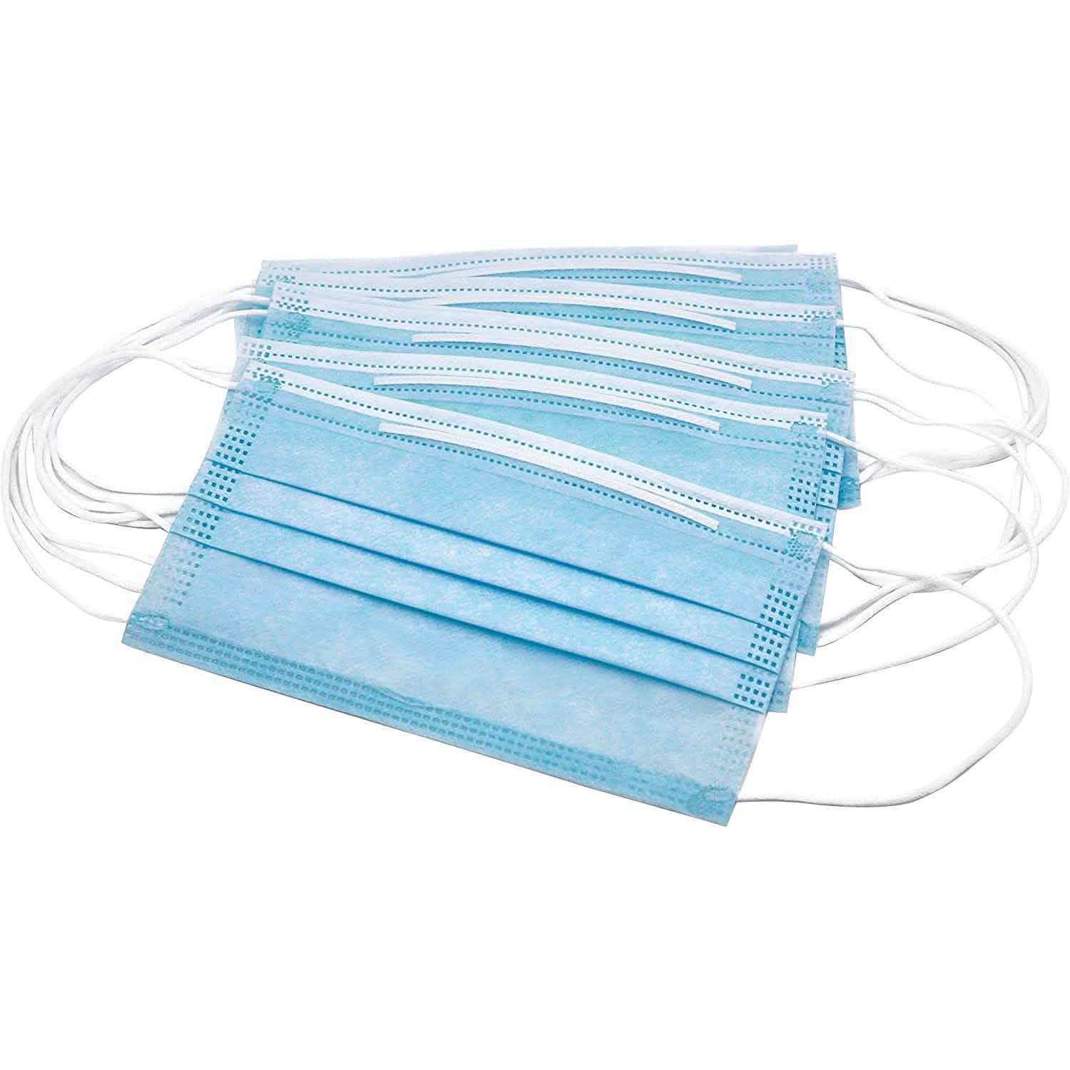 50-Pack or 100-Pack of 3 Layer Disposable Protective Face Masks