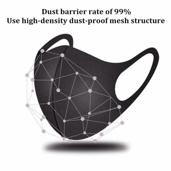 50-Pack: Reusable Double Layer Dustproof Sponge Mouth Mask