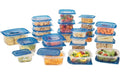 50-Piece Set: Reusable Plastic Food Storage Container Set
