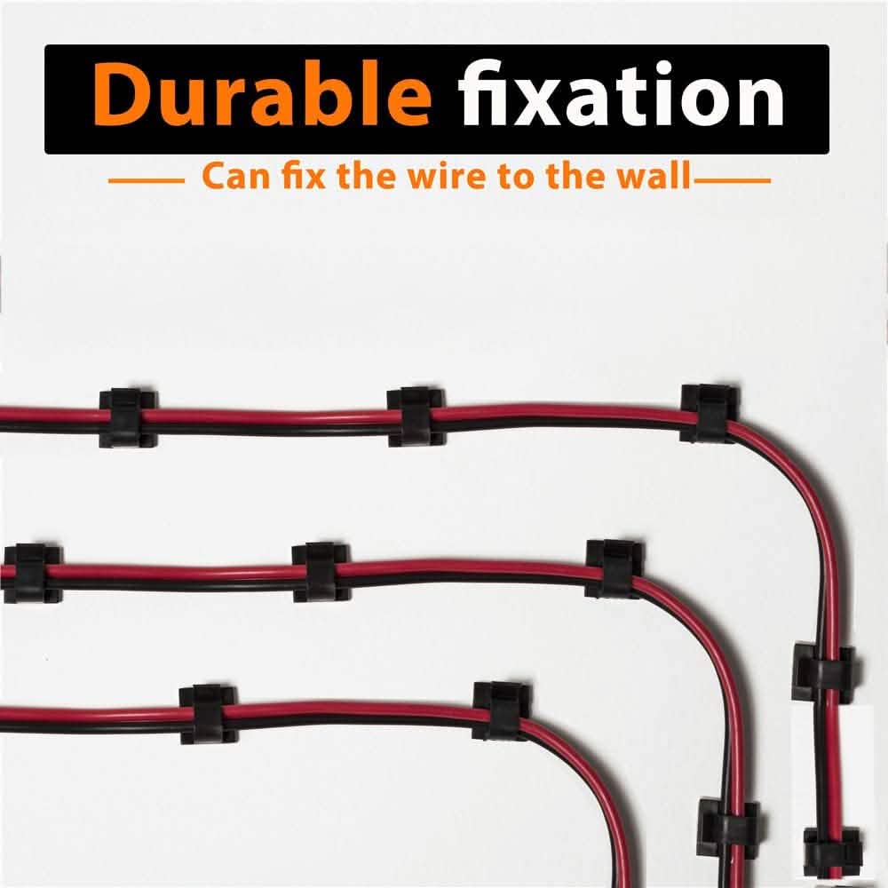50-Pieces: Cable Clips, Adhesive Cable Organizer Cord Holder