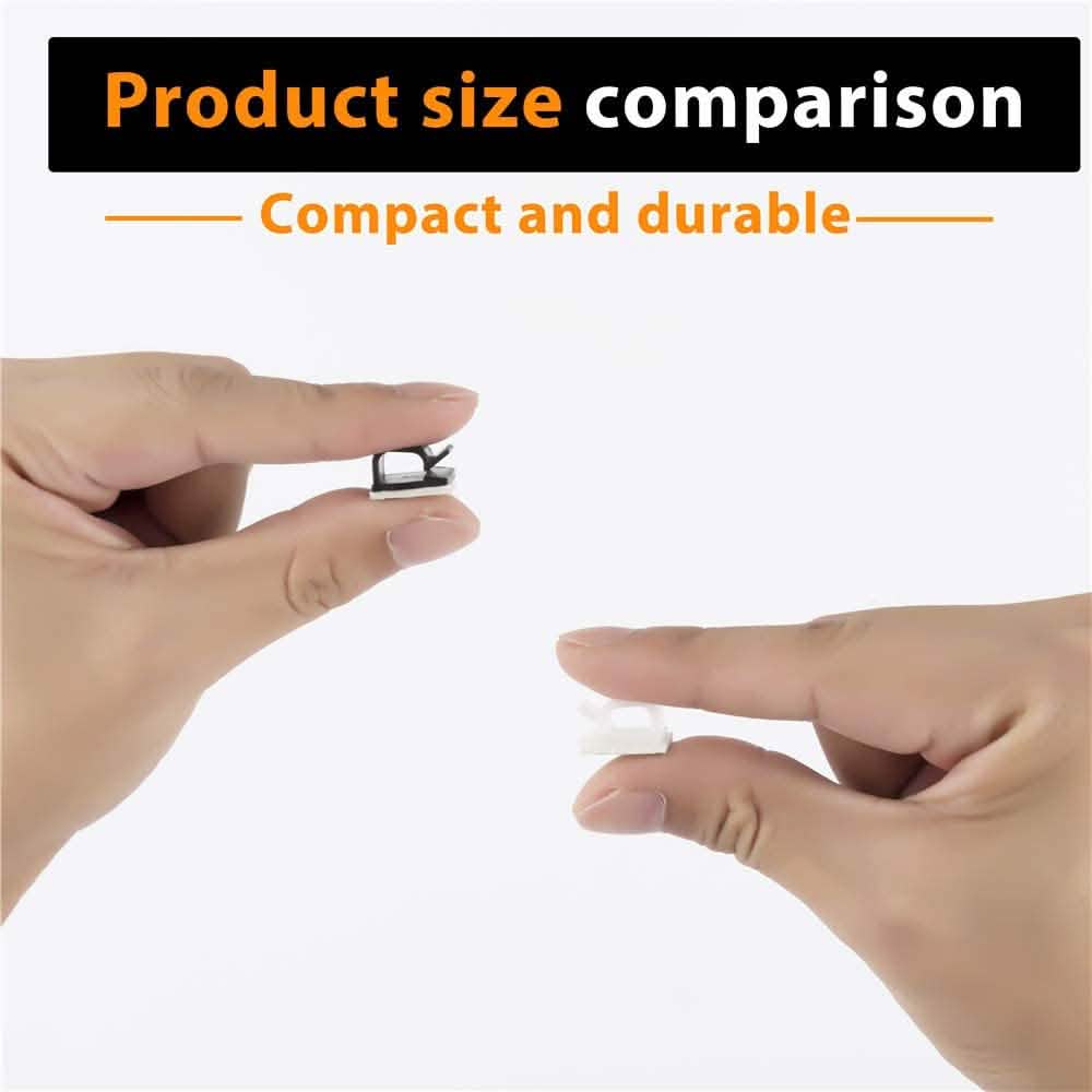 50-Pieces: Cable Clips, Adhesive Cable Organizer Cord Holder