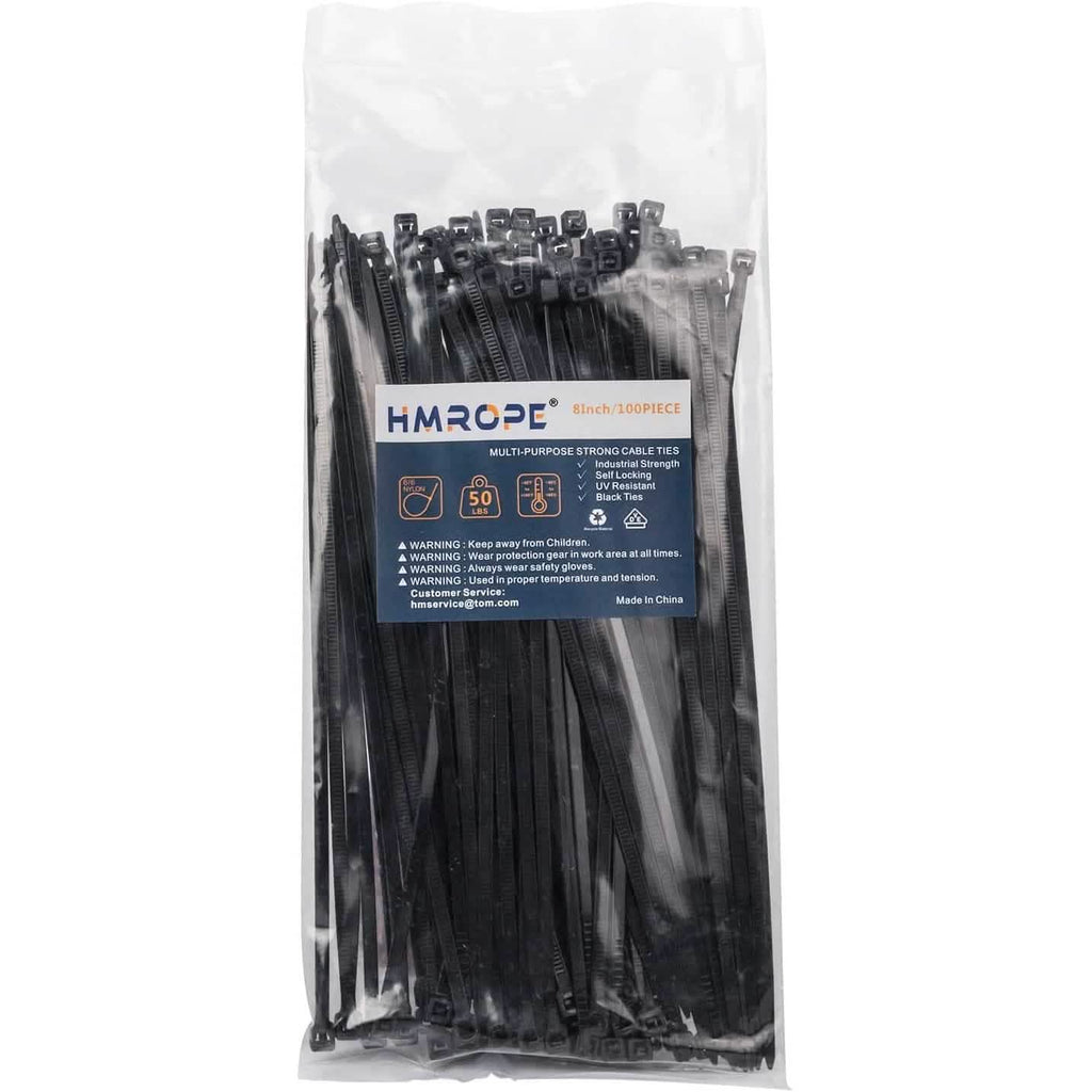 500-Piece: Black Nylon Cable Ties